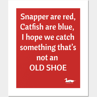 Old Shoe Fishing Poem Posters and Art